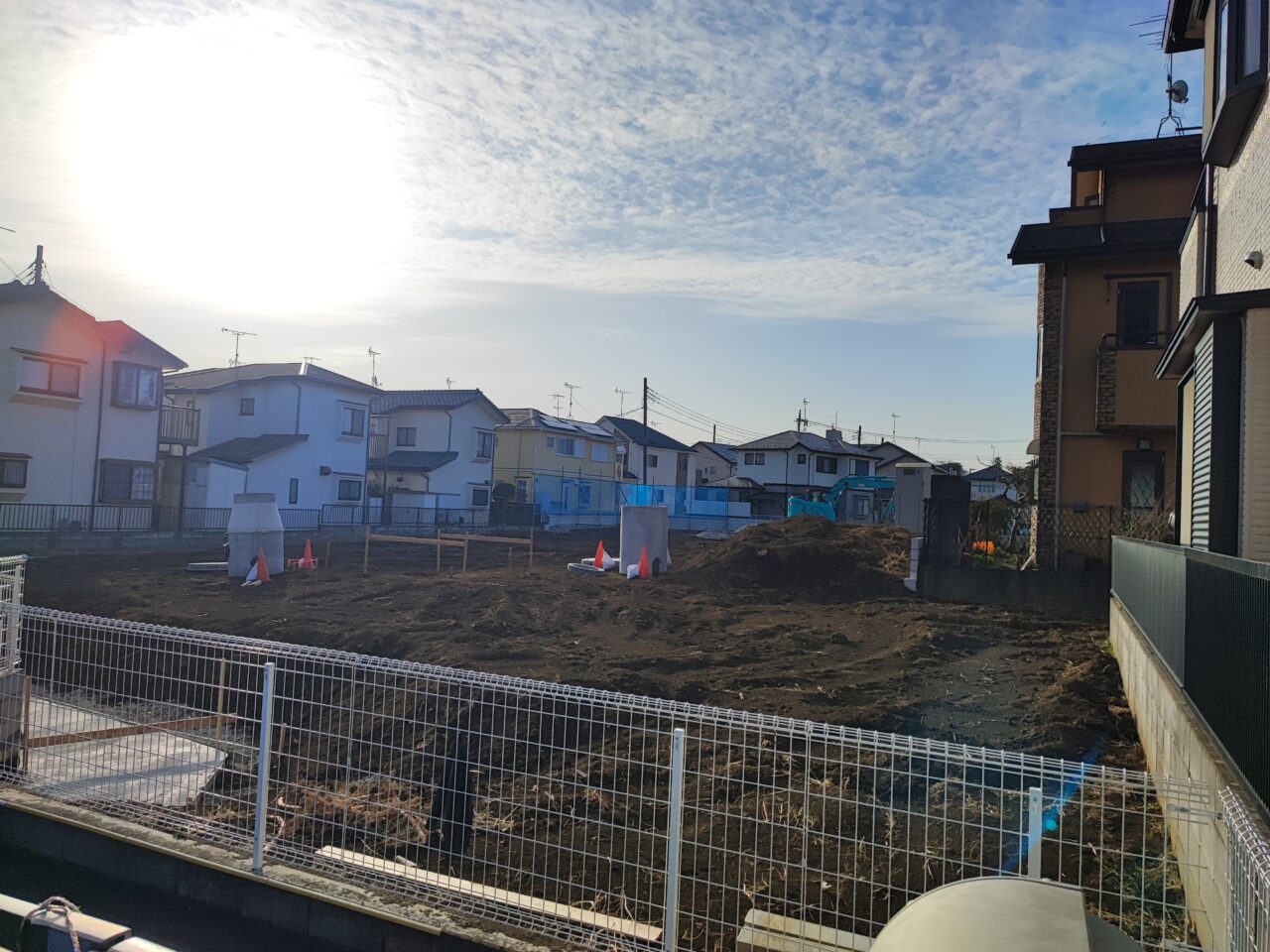 白岡中央通りの工事現場について