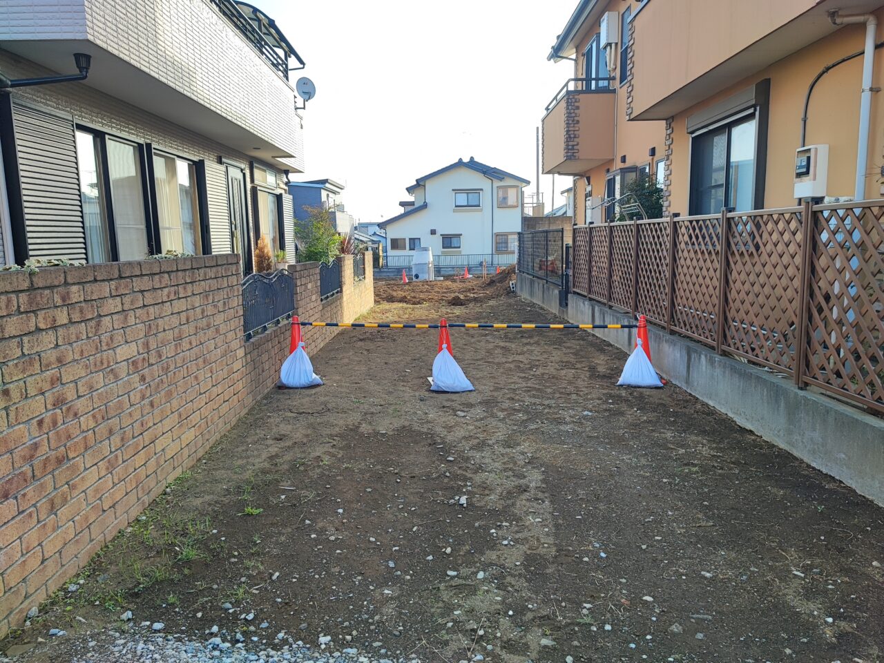 白岡中央通りの工事現場について