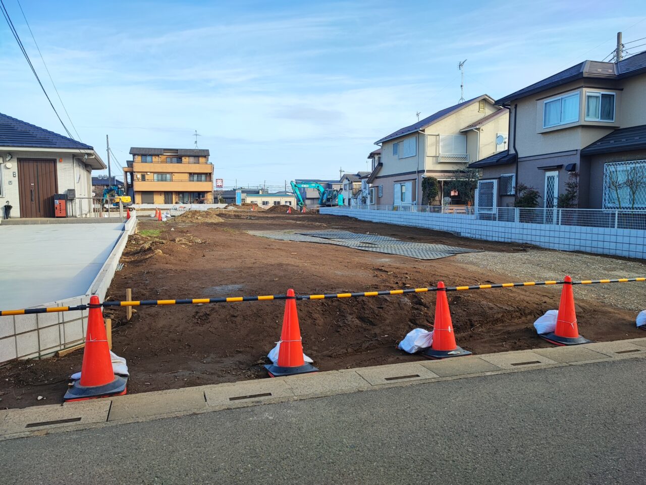 白岡中央通りの工事現場について