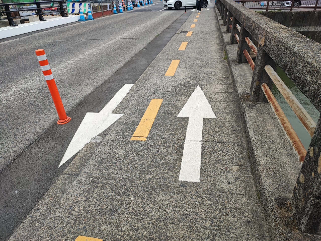 東武動物公園駅東口・古川橋「歩行者交通規制」